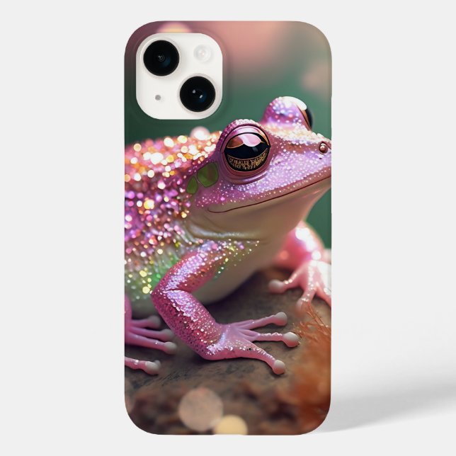 Glamouröser Frosch mit Glitzern Case-Mate iPhone 14 Hülle (Rückseite)