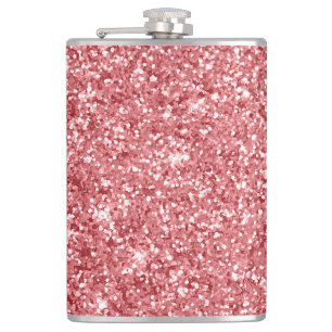 Glamouröser funkelnder rosa Glitter Flachmann