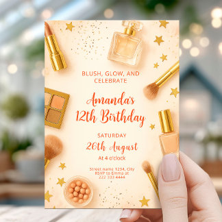 Glamouröser Geburtstag mit rosigem Schimmer Einladung