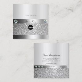 Glamouröser, glamouröser Silver Sparkle-Glitzer un Quadratische Visitenkarte