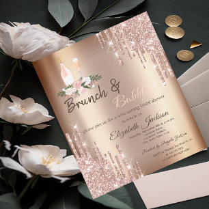 Glamouröser Glitter Brunch & Bubbly Brautjungferna Einladung