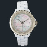 Glamouröser Glitzer Rosa Hübsches Muster Armbanduhr<br><div class="desc">Personalisieren Sie dieses hübsche rosa Glitzer-Muster einfach mit Ihrem individuelle Name und/oder Monogramm.</div>