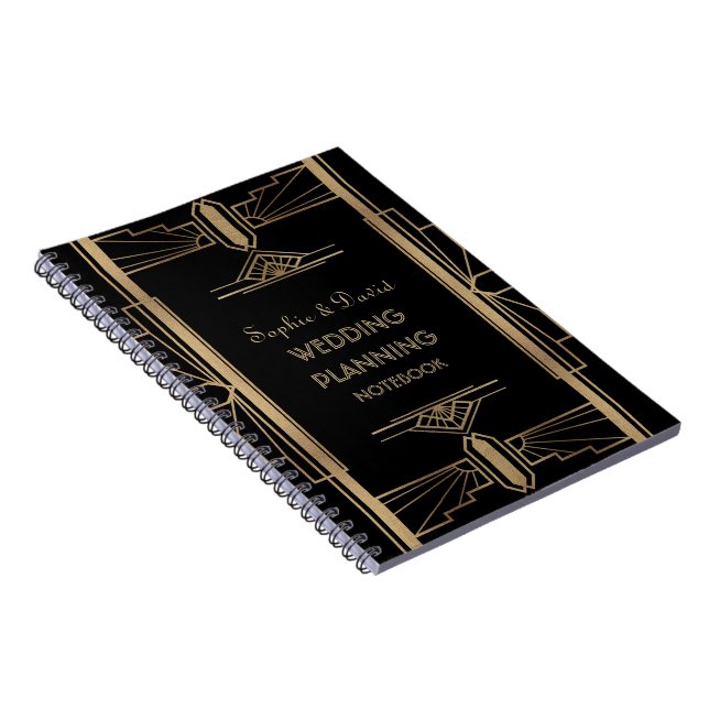 Glamouröser Hochzeitsplaner für Gatsby Art in den  Notizblock (Rechte Seite)