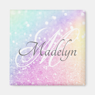 Glamouröser irisierender Glitter personalisierte f Magnet