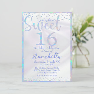 Glamouröser Opal Sweet 16 Geburtstag Einladung