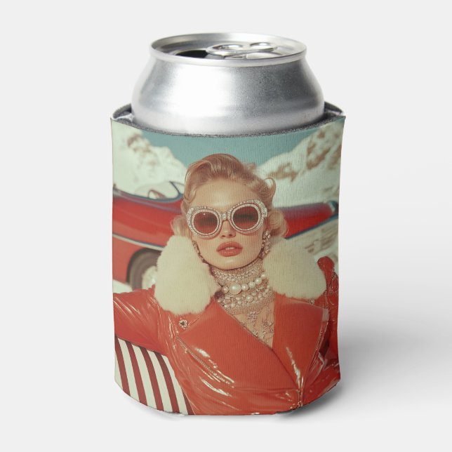 Glamouröser Retro Winterstil im alpinen Ambiente Dosenkühler (Kanne Vorderseite)