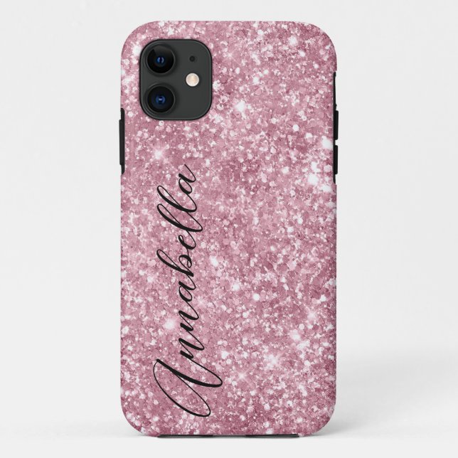 Glamouröser rosa Glitter Case-Mate iPhone Hülle (Rückseite)