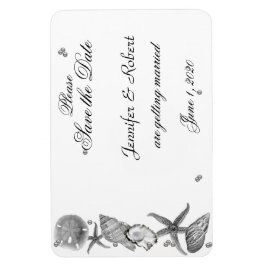 Glamouröser Strand in Silver Wedding Save the Date Magnet