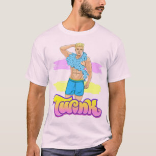 Glamouröser Twink mit Federboa T-Shirt