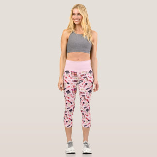 Glamouröser Visagist inspiriert florale Schönheit Capri Leggings