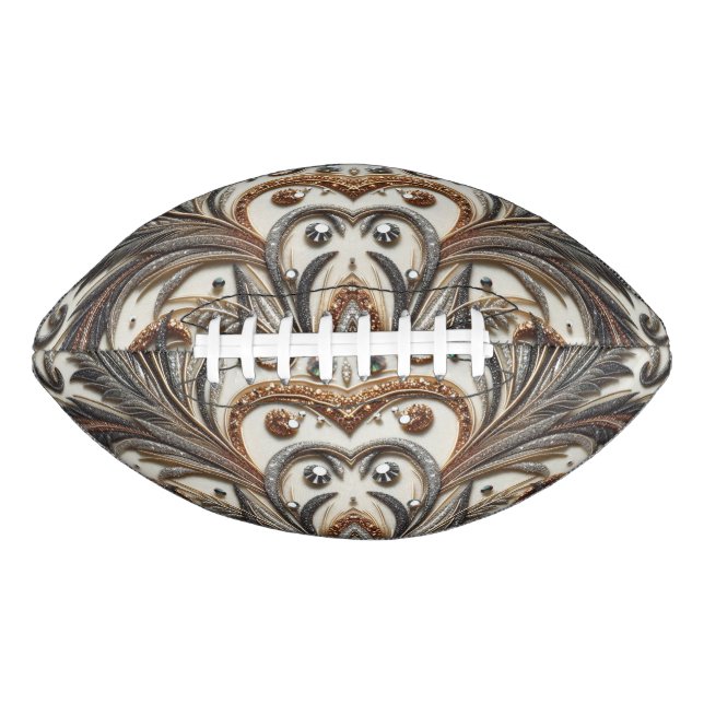Glamouröses Barockdesign mit Glitzer und Edelstein Football (Vorderseite)