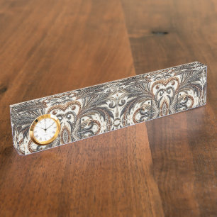 Glamouröses Barockdesign mit Glitzer und Edelstein Namensplakette