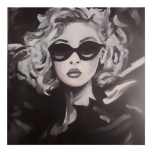 Glamouröses Frauenporträt - Modernes Kunstposter Poster