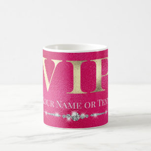 Glamouröses Gold VIP auf Hot Pink Kaffeetasse
