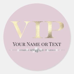 Glamouröses Gold VIP auf Rosa Runder Aufkleber