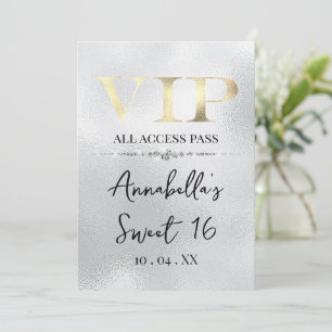 Glamouröses Gold VIP auf Silber Einladung