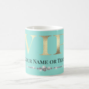 Glamouröses Gold VIP auf Türkis Kaffeetasse