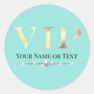Glamouröses Gold VIP auf Türkis Runder Aufkleber