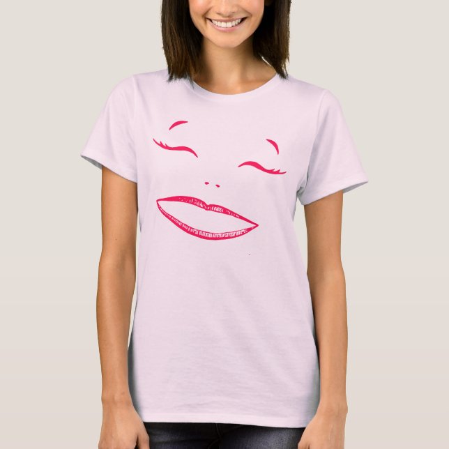 Glamouröses Lächeln Rosa Damen T - Shirt (Vorderseite)