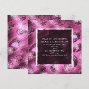 Glamouröses Leopardenprint-Party-Einladung in Rosa Einladung