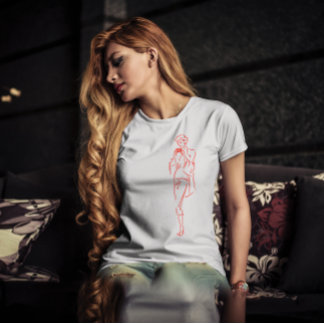 Glamouröses Mädchen mit Kamera T-Shirt