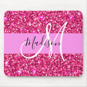 Glamouröses, Mädchenhaftes, Heißrosa, Glitzer, Fun Mousepad