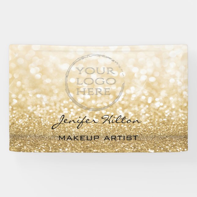 Glamouröses, modernes, schicke goldenes Logo Banner (Horizontal)