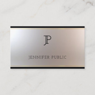 Glamouröses Monogramm Gold Silber Kreativ Schlicht Visitenkarte