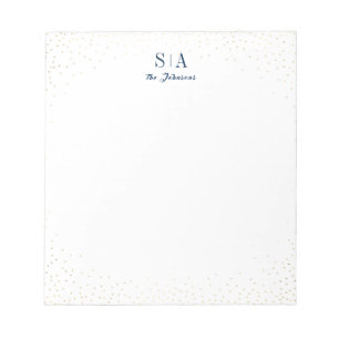 Glamouröses personalisiertes Briefpapier mit Monog Notizblock