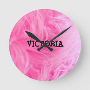 Glamouröses Rosa Mädchen-Design Runde Wanduhr