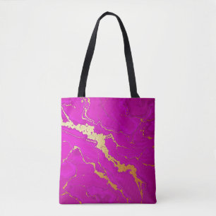 Glamouröses rosa und goldenes Marmor Tasche