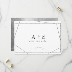 Glamouröses Schwarz und Metallic Silber Save-the-D Save The Date