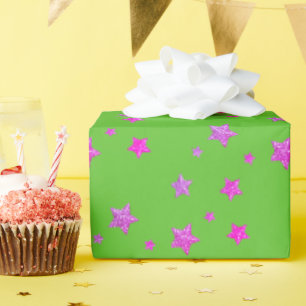 Glamouröses, süßes, girly grünes rosa glitzerndes geschenkpapier