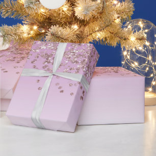 Glamouröses Sweet 16 Fallendes Roségold Glitter Geschenkpapier