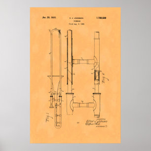 Glamouröses Vintage-Posaunenpatent Poster