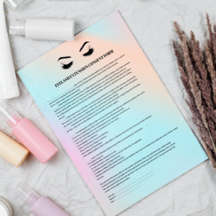 Glamouröses WIMPERNVERLÄNGERUNGS-EINVERSTÄNDNISFOR Flyer