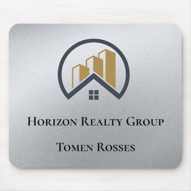 Glamours Silber | Schwarzweiß-Real-Anwesen Mousepad (Vorne)