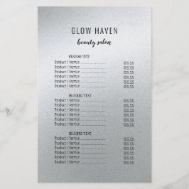 Glamours Silberner Schönheitssalon Flyer