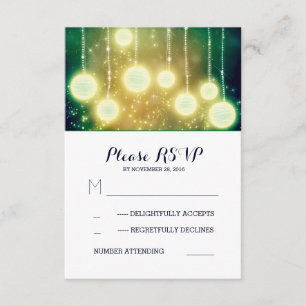Glamourschnur-Lichtlaternen, die UAWG-Karten RSVP Karte