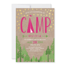 Glamping Birthday Party Einladung