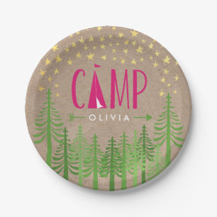 Glamping Birthday Party Paper Plate Pappteller