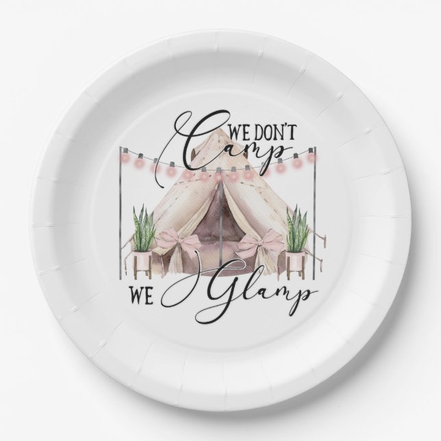Glamping Camping Pappteller (Vorderseite)