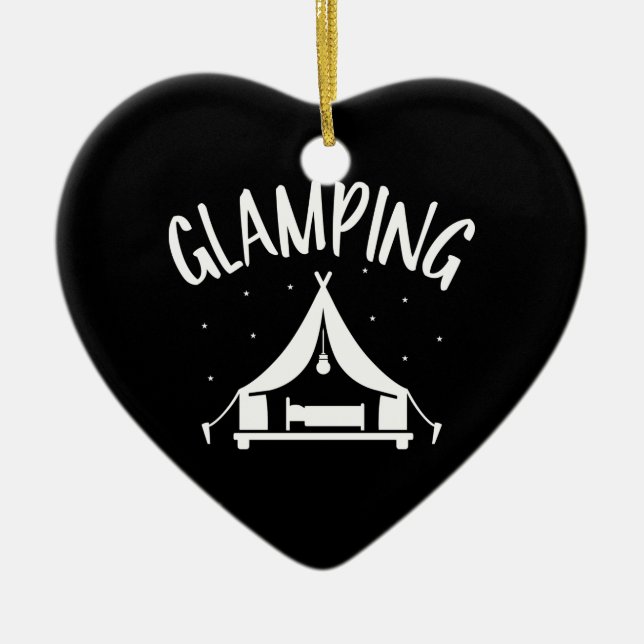 Glamping-Camping-Zelt Keramik Ornament (Vorne)
