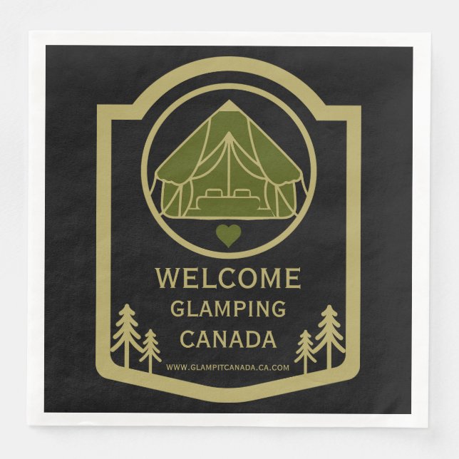 Glamping Canada Business Serviette (Vorderseite)