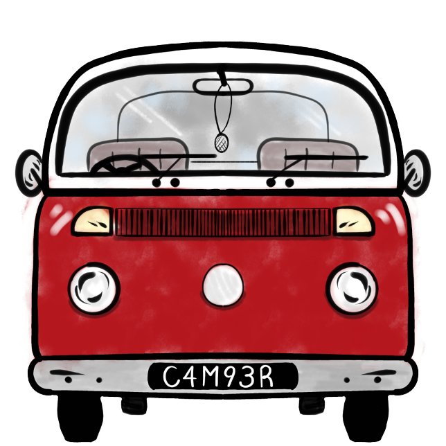 Glamping Classic Retro Campervan fandom VDub Sherpadecke (Original Artwork by The Quirky Hen (c))