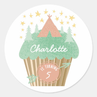 Glamping Cupcake Personalisiert Aufkleber