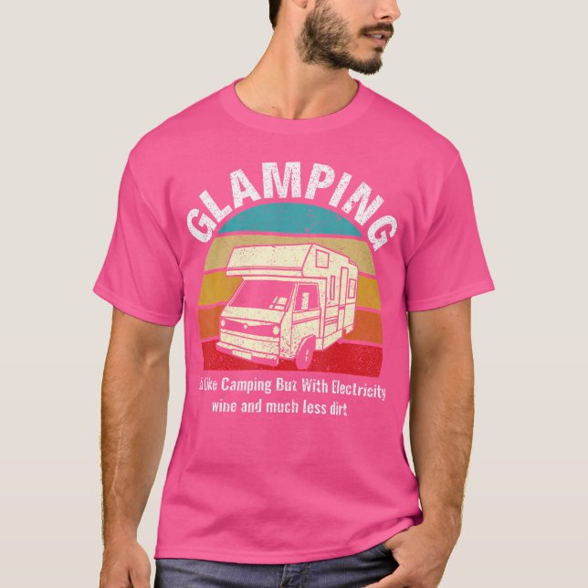 Glamping Funny Definition Camping Glamper T-Shirt (Vorderseite)