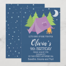 Glamping Girls Lila Camping Sleepover Geburtstag