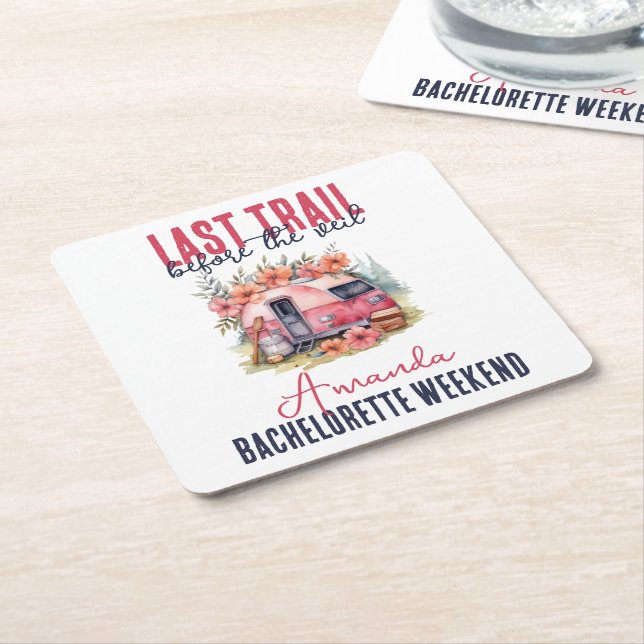 Glamping Last Train Junggeselinnen-Abschied Weeken Rechteckiger Pappuntersetzer (angewinkelt)