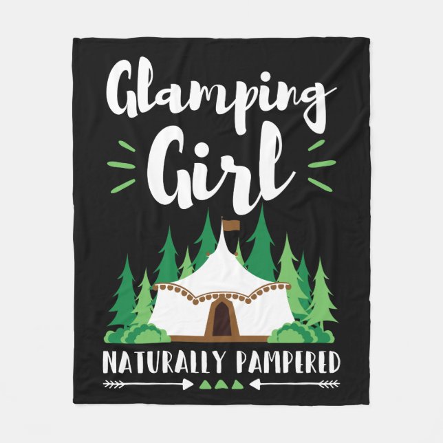 Glamping Mädchen verwöhnt Fleecedecke (Vorderseite)